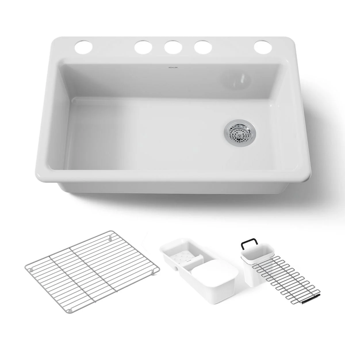 KOHLER K-5871-5UA3 Riverby 33" undermount single-bowl workstation kitchen sink - Image 13