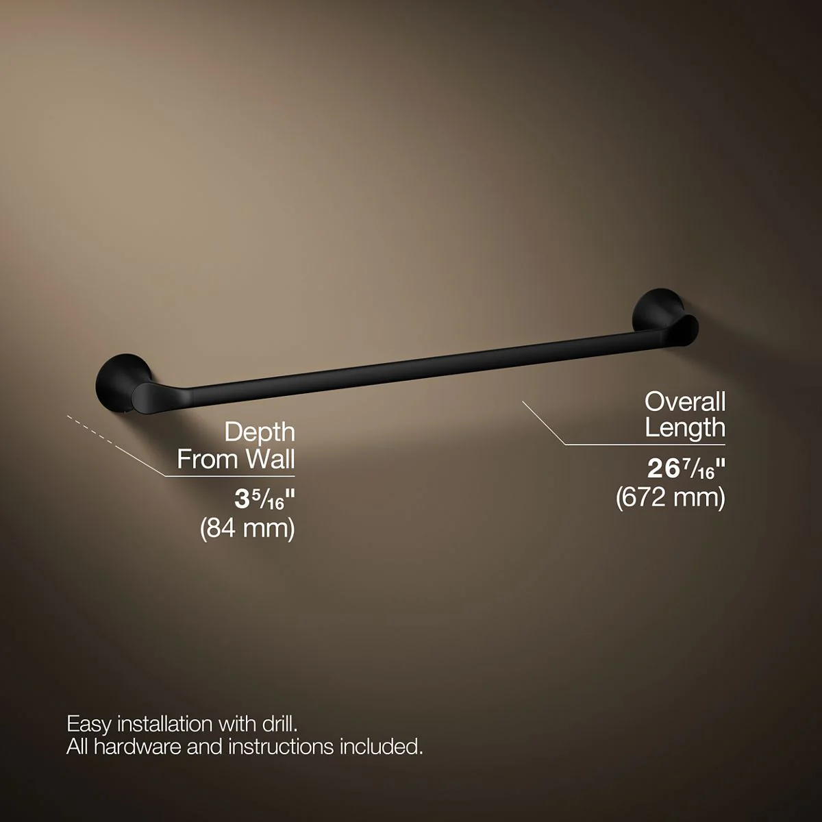 KOHLER K-27394 Simplice 24" towel bar - Image 7
