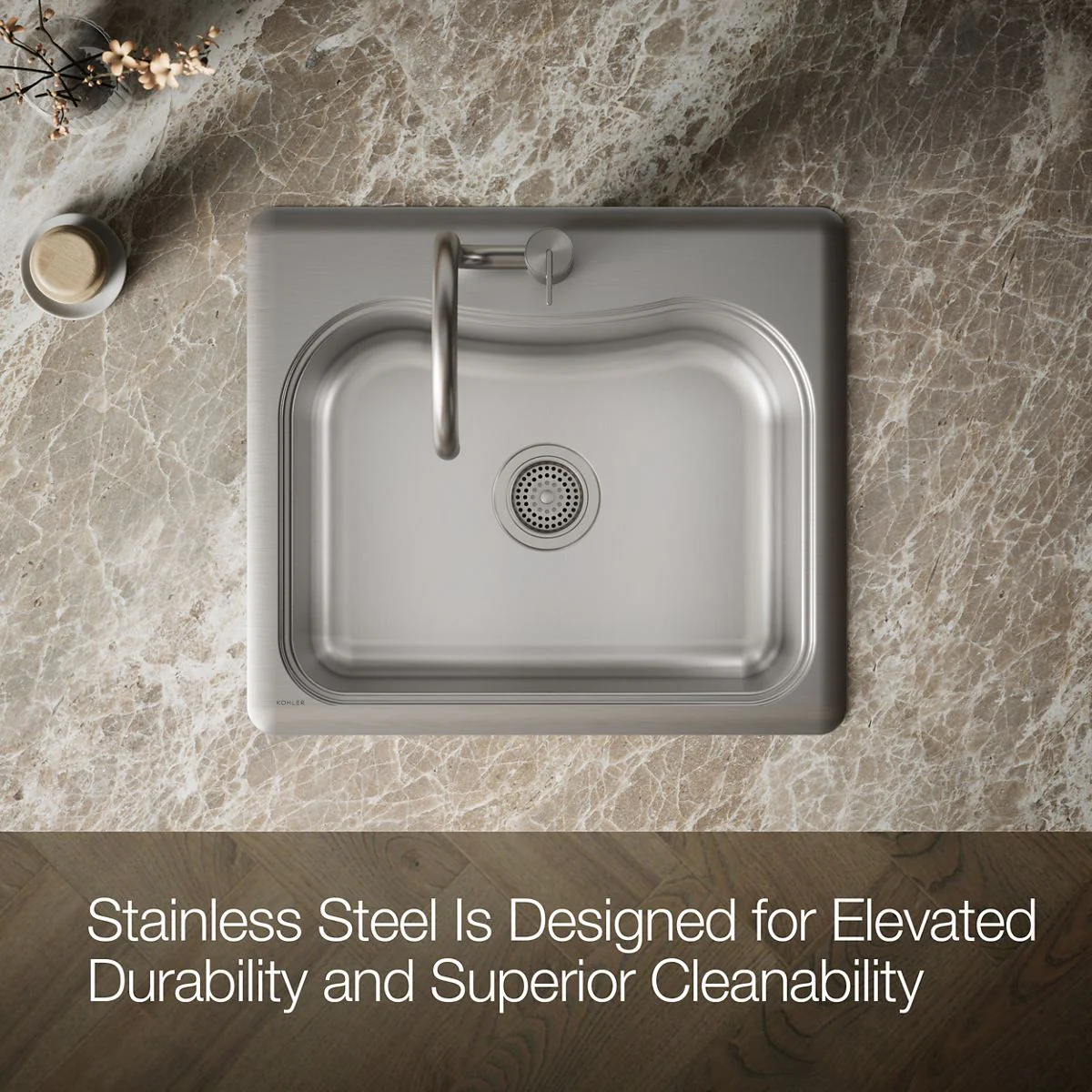 KOHLER K-3362-1 Staccato 25" top-mount single-bowl kitchen sink - Image 5