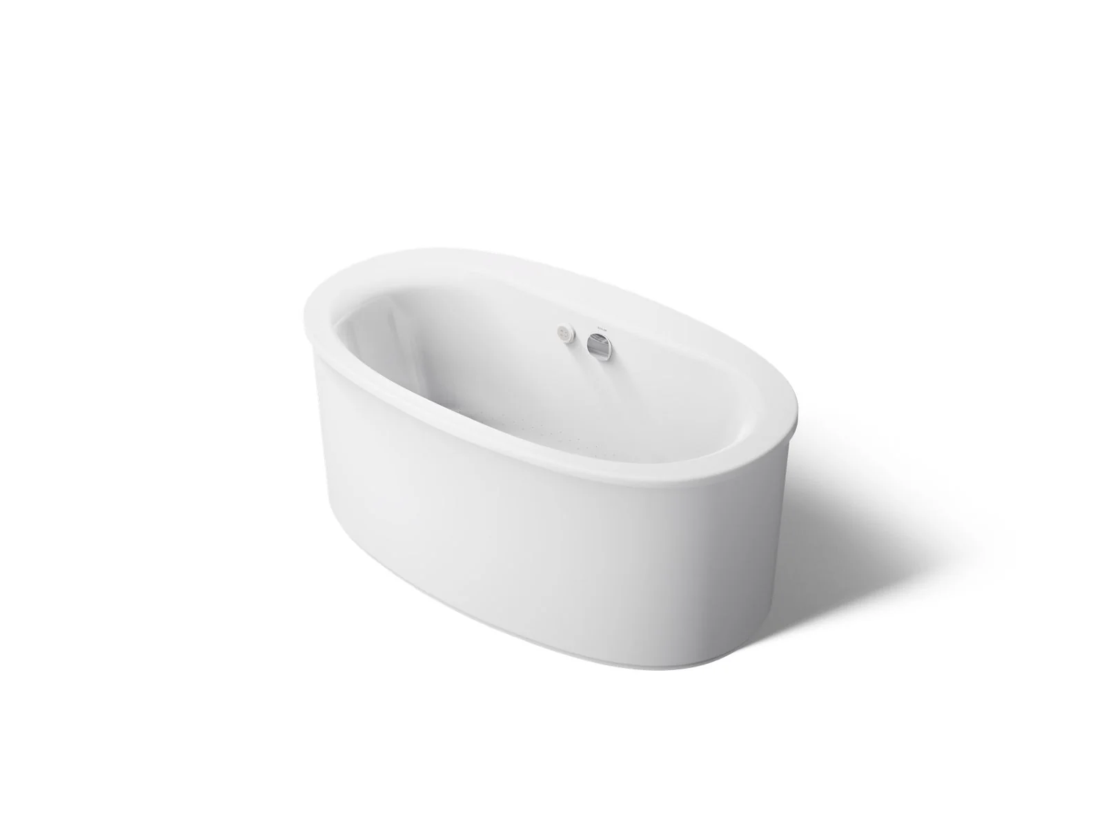 KOHLER K-24008-GH Sunstruck 60-1/2" x 34-1/2" freestanding Heated BubbleMassage air bath with straight shroud - Image 2