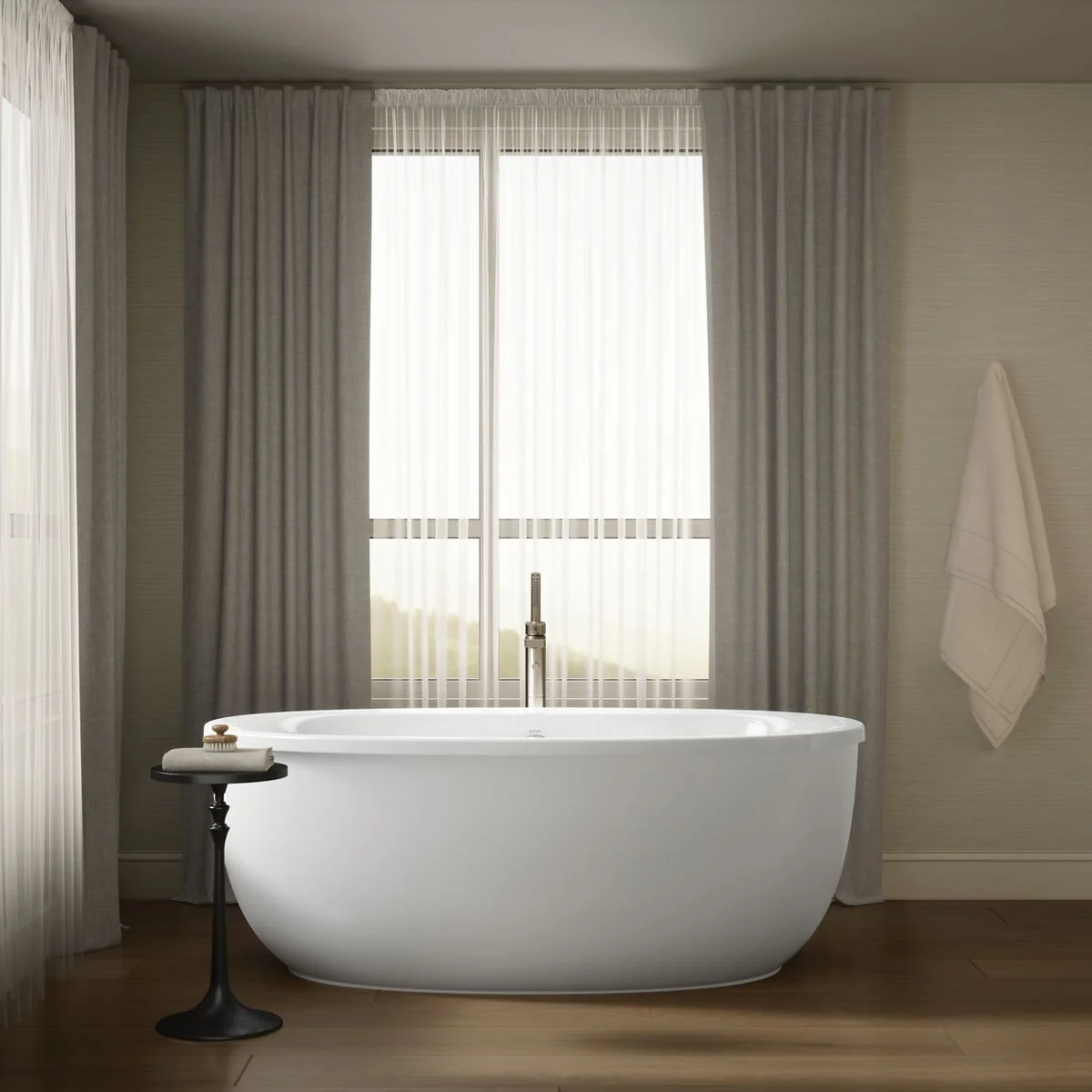 KOHLER K-6369 Sunstruck 65-1/2" x 35-1/2" freestanding bath with fluted shroud - Image 6