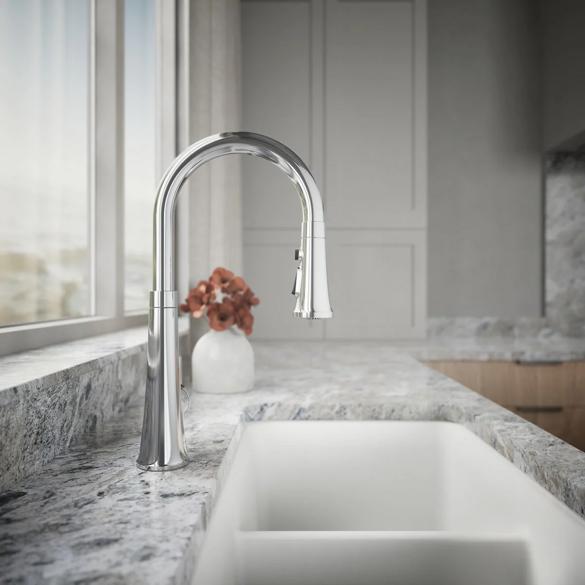 KOHLER K-23766 Tone Touchless pull-down kitchen sink faucet with three-function sprayhead - Image 23