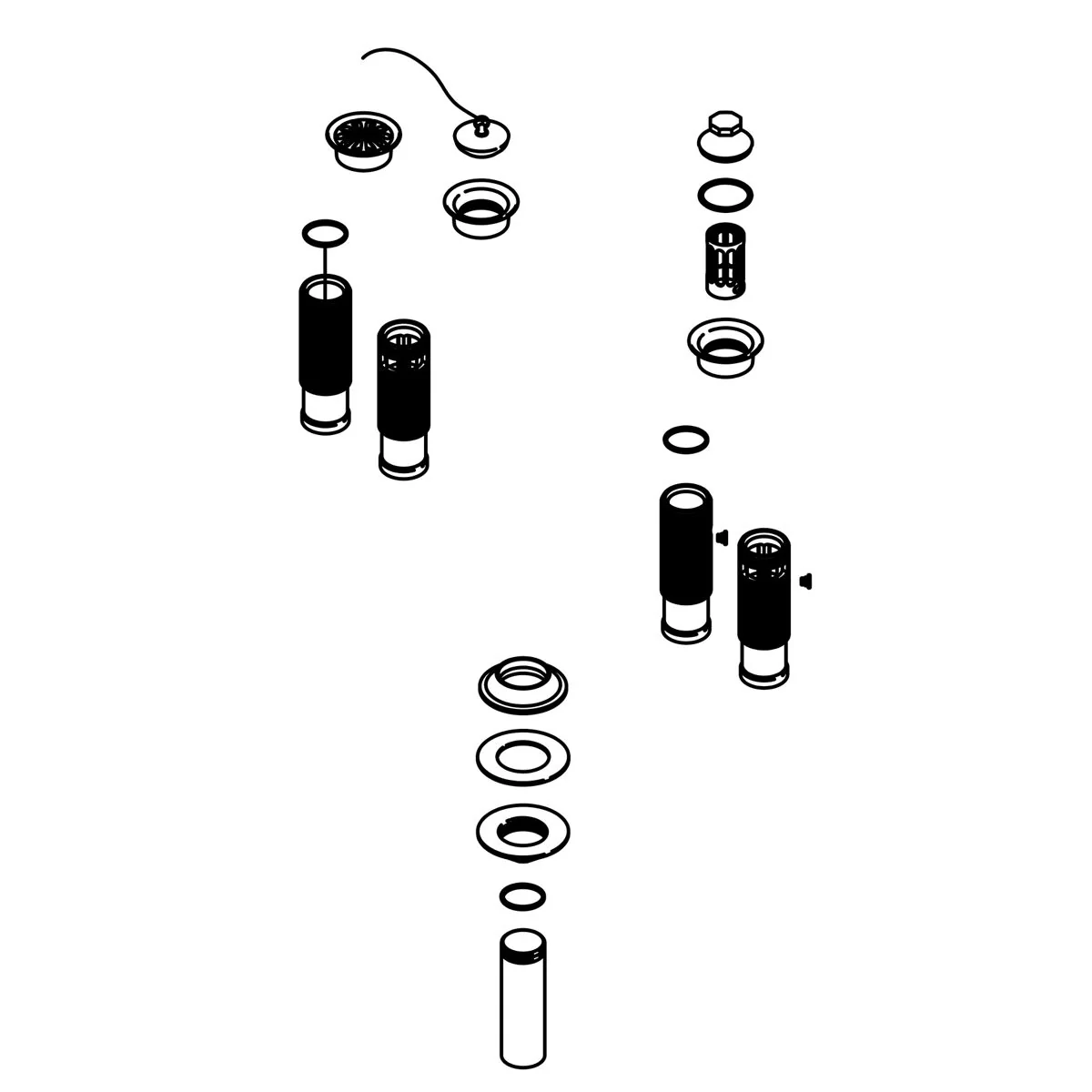 KOHLER K-1035613 Tube Drain With Overflow