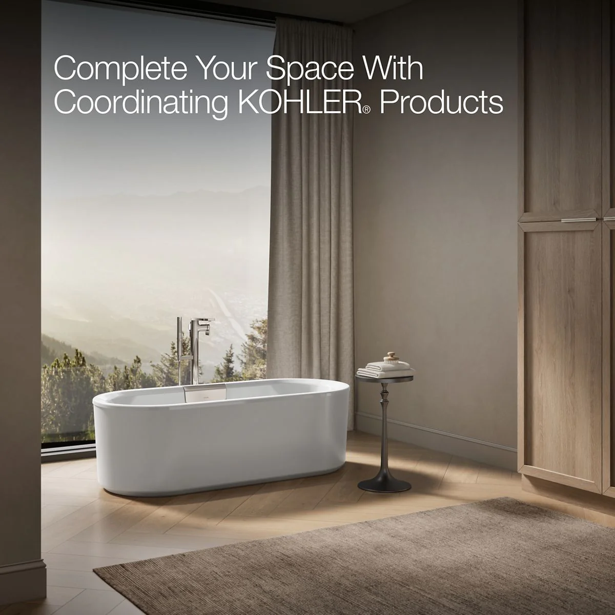 KOHLER K-29325-0 Volute 63" x 28-3/8" freestanding bath with shroud - Image 5