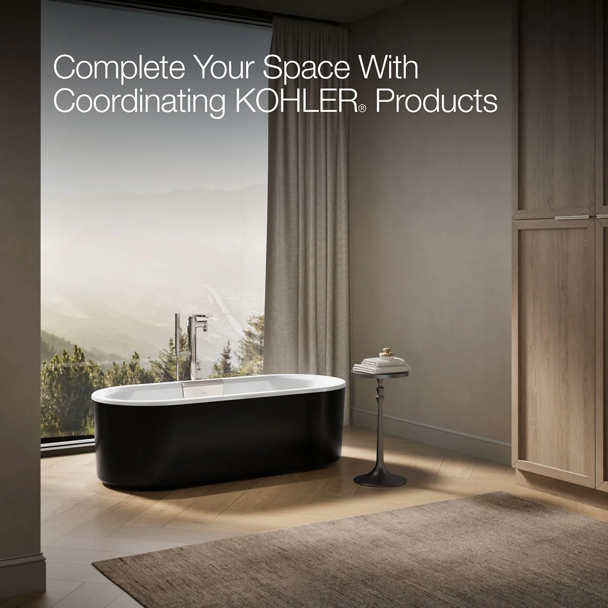 KOHLER K-29325-7 Volute 63" x 28-3/8" freestanding bath with shroud - Image 5