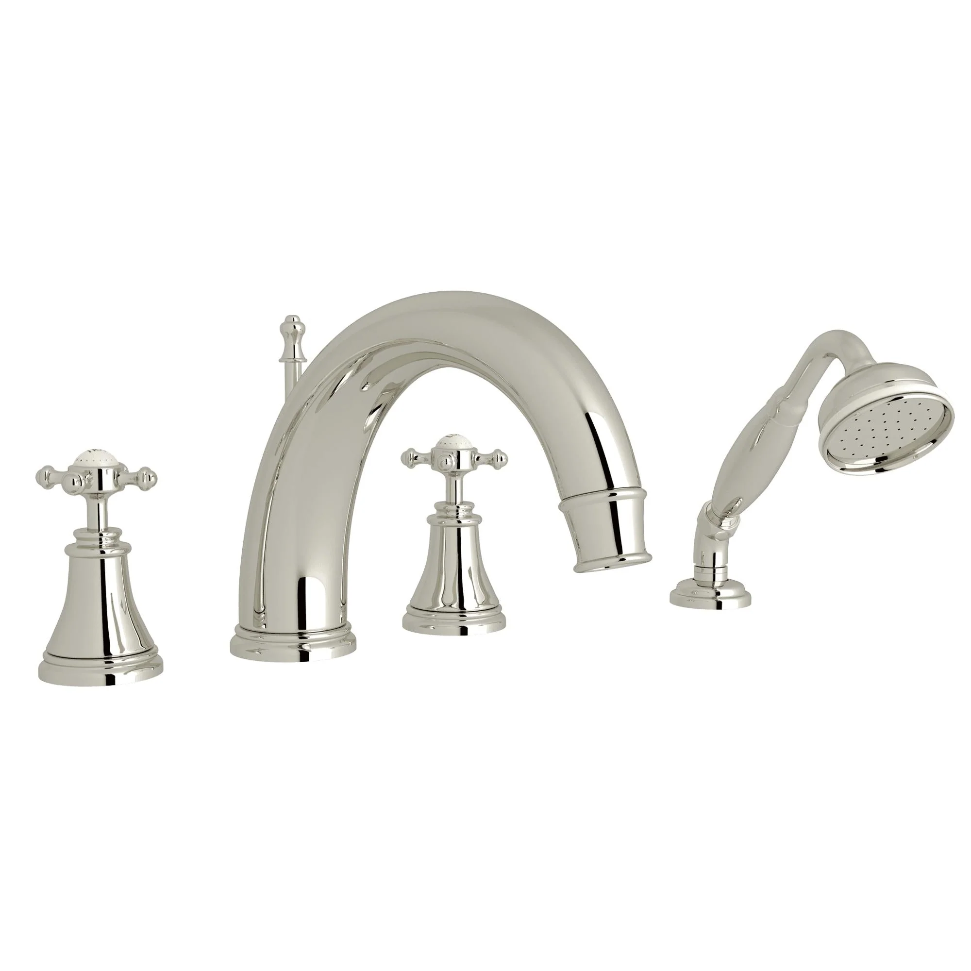 Perrin & Rowe U.3649 Georgian Era 4-Hole Deck Mount Tub Filler with C-Spout - Image 4