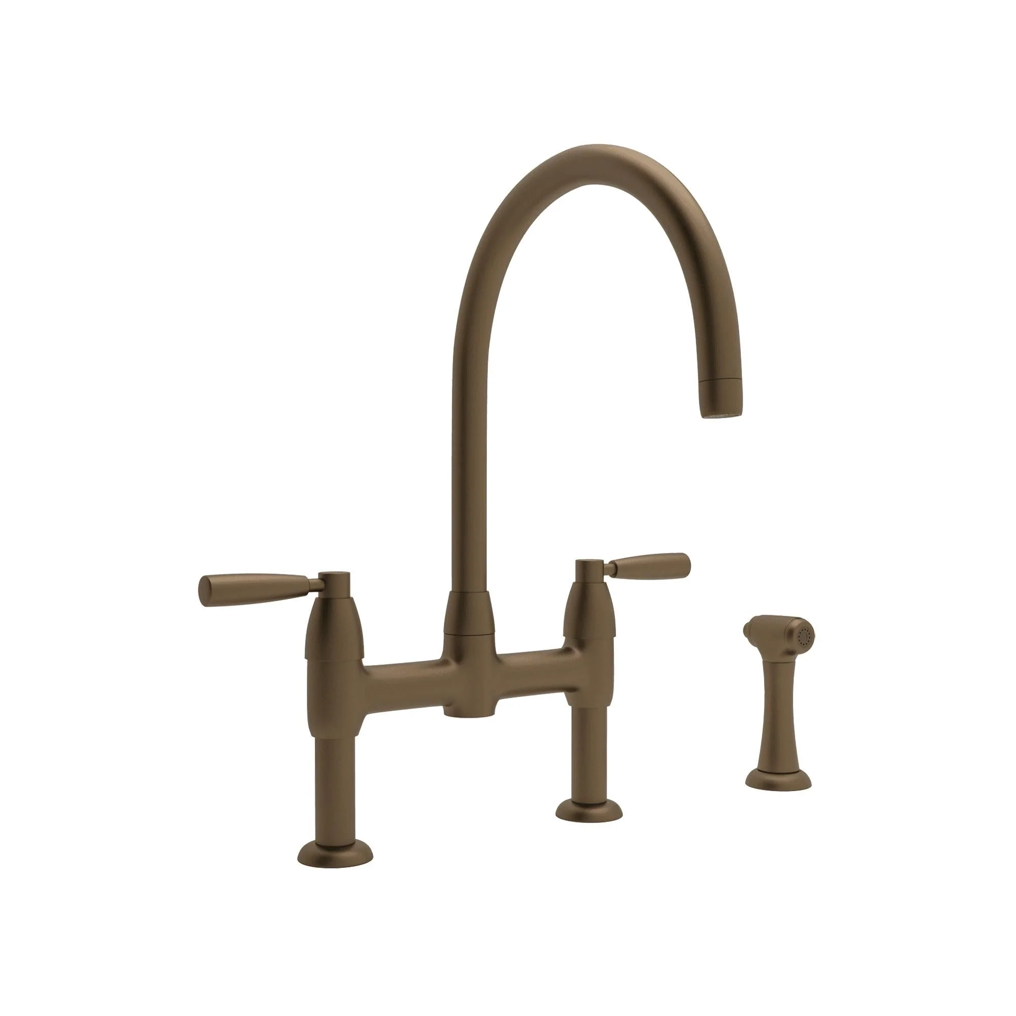 Perrin & Rowe U.4273 Holborn Bridge Kitchen Faucet with C-Spout and Side Spray - Image 2