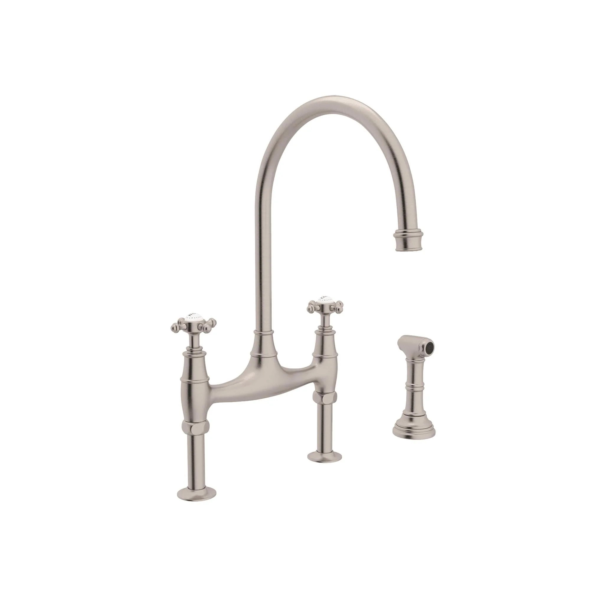 Perrin & Rowe U.4718 Georgian Era Bridge Kitchen Faucet With Side Spray - Image 6