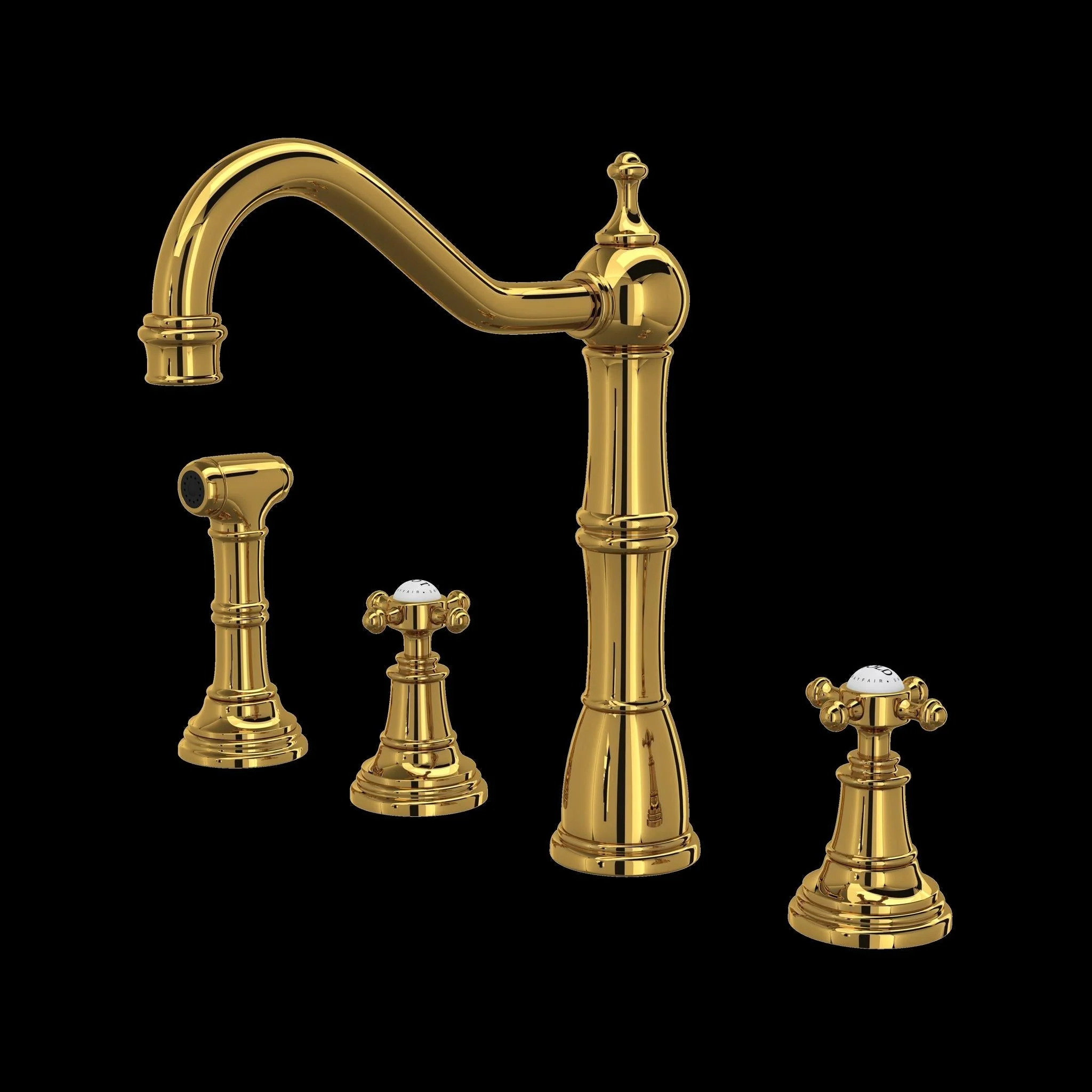 Perrin & Rowe U.4775 Edwardian Two Handle Kitchen Faucet With Side Spray - Image 7