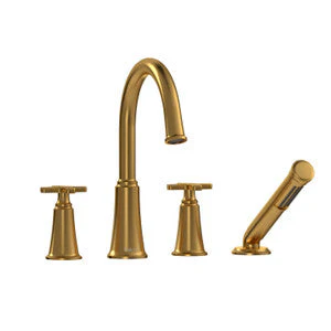 Riobel MMRD12 Momenti 4-Hole Deck Mount Tub Filler with C-Spout - Image 9