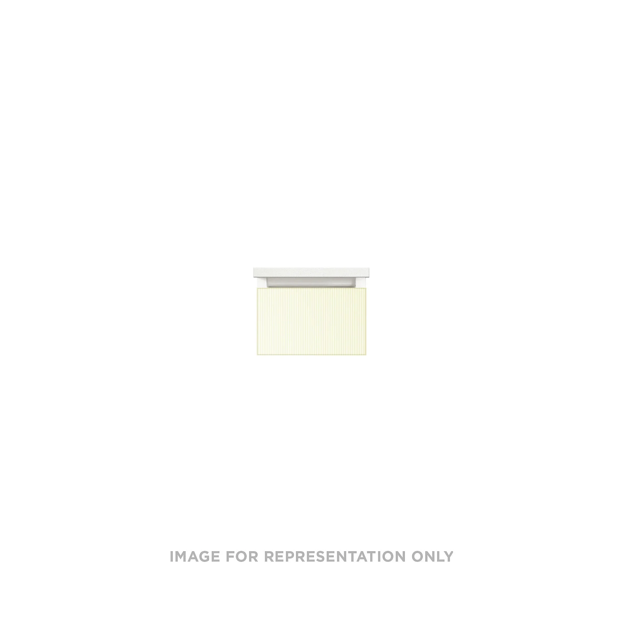 robern VM12H1D21F60N Cartesian Vanity, 12" x 7-1/2" x 21", Reeded White, Full Drawer, No Night Light