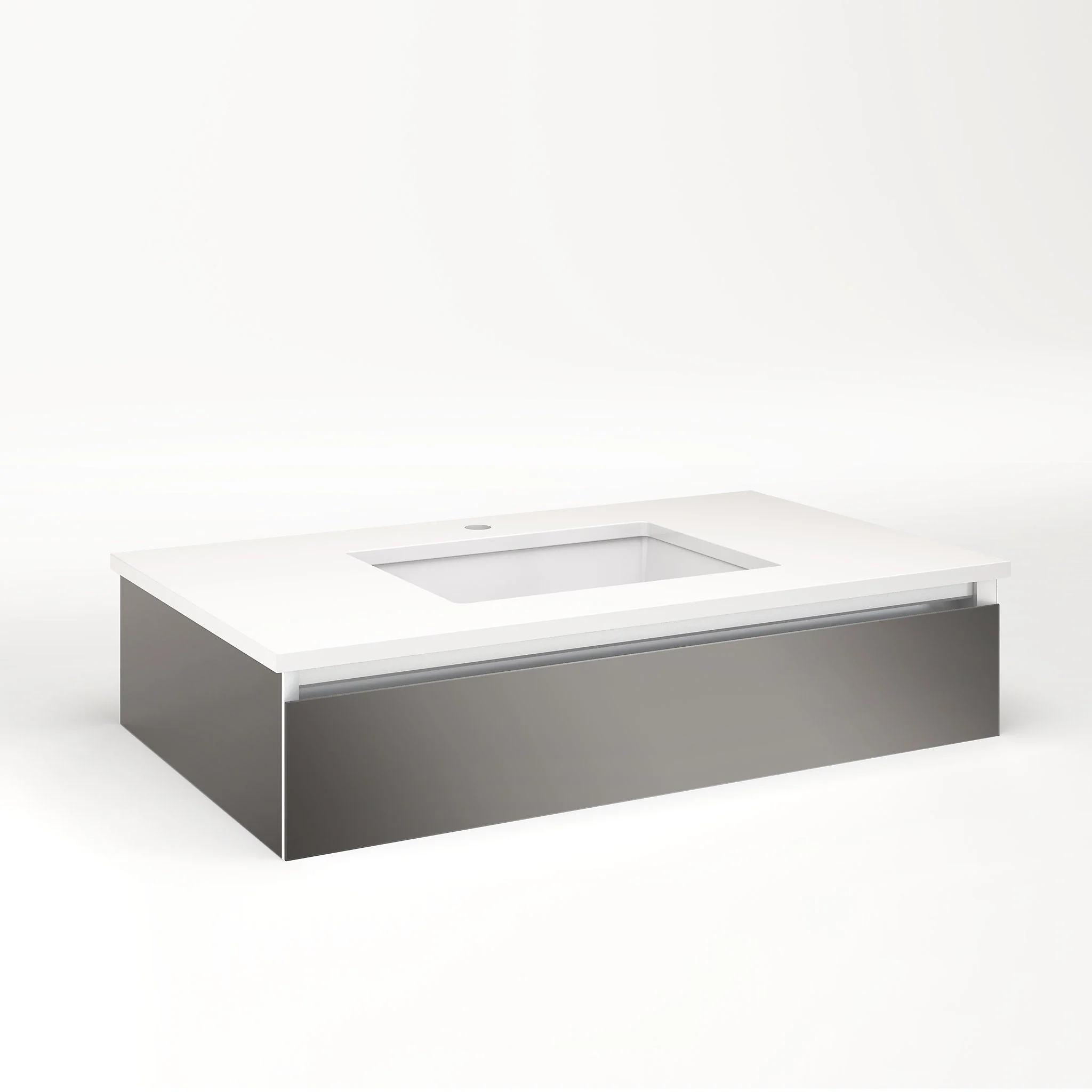 robern VM36H1D21F11L Cartesian Vanity, 36" x 7-1/2" x 21", Tinted Gray Mirror, Full Drawer, Night Light, 5000K Temperature (Cool Light)