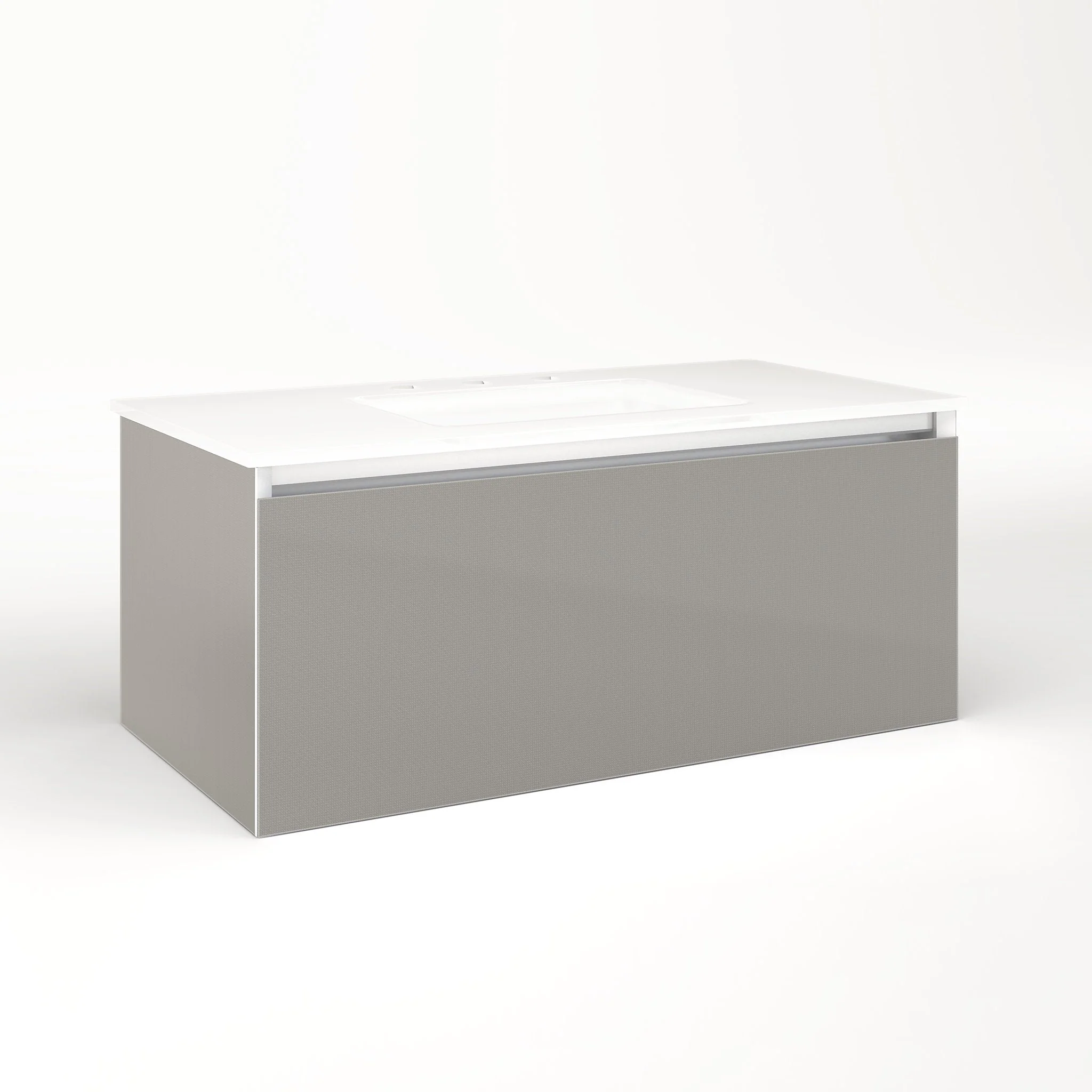 robern VM36H2D18P25L Cartesian Vanity, 36" x 15" x 18", Silver Screen, Plumbing Drawer, Night Light, 5000K Temperature (Cool Light)